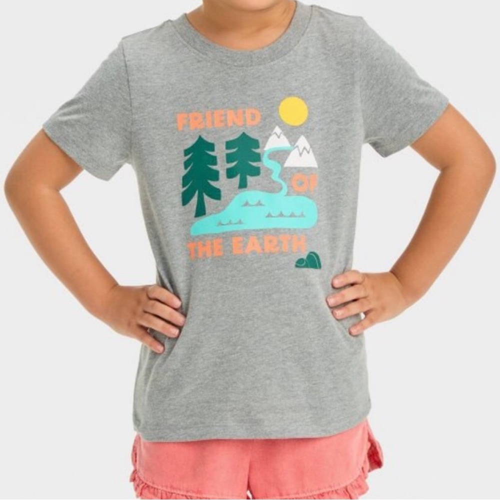 NWT Cat & Jack Toddler Girls Friend Of The Earth Tee 18M